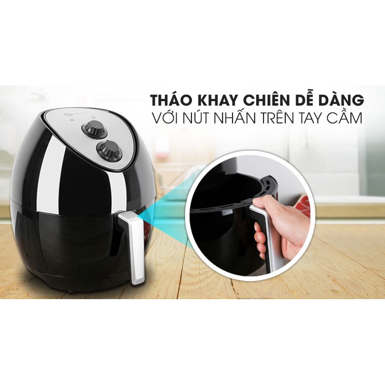 Nồi chiên không dầu Mishio MK-41 4.4 lít Đen (Mới 100%, bảo hành chính hãng 12 tháng)