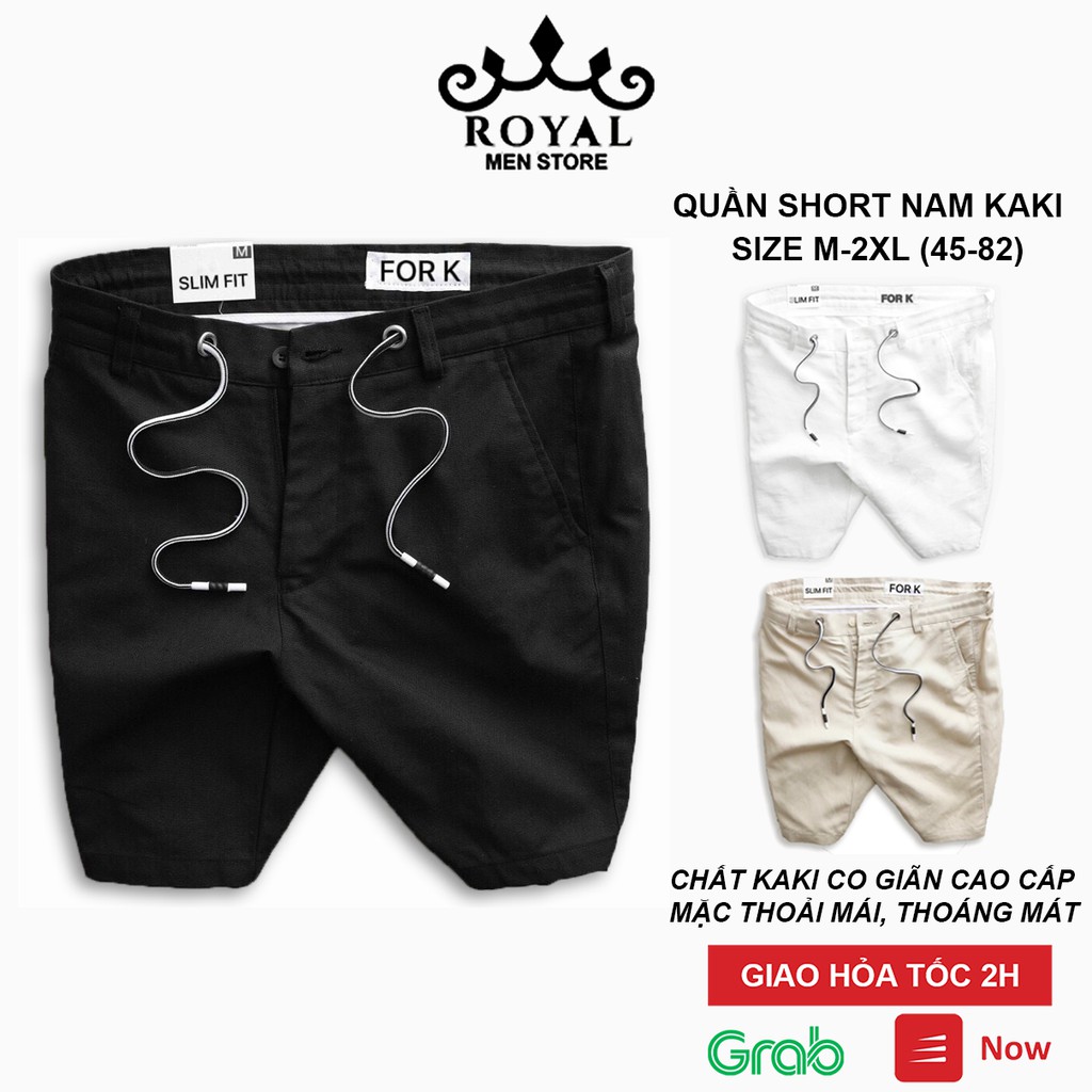 Quần đùi kaki nam cao cấp co giãn đẹp lưng thun chính hãng màu trắng đen đẹp không xù H4 | BigBuy360 - bigbuy360.vn