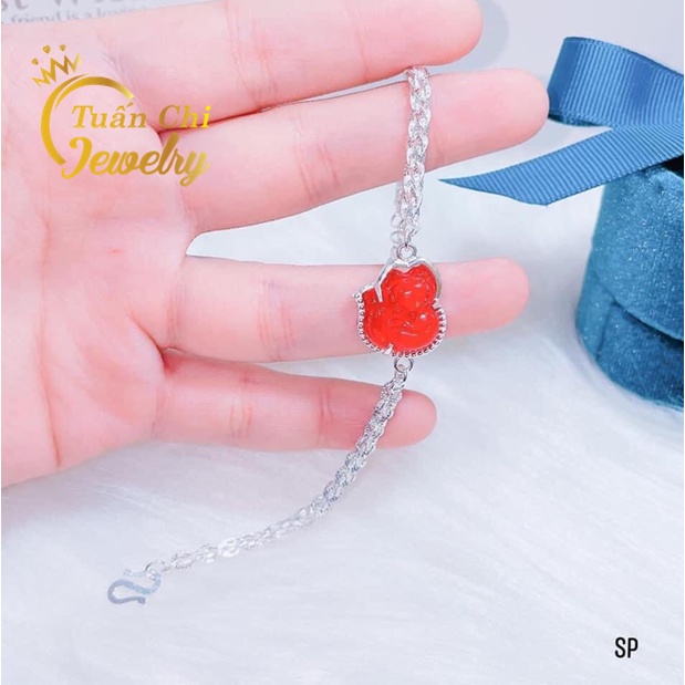 HÀNG CHUẨNLắc Tay Nữ - Vòng Tay Hồ Ly Bạc Kết Hợp Đá Phong Thủy Theo Mệnh, Mang Lại May Mắn, Tài Lộc