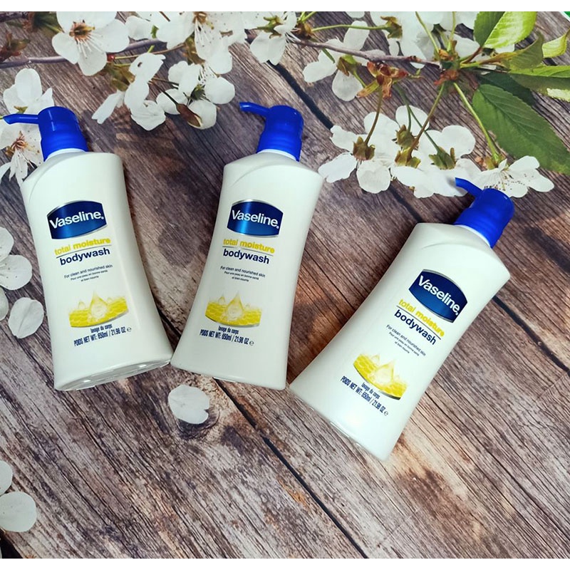 Sữa Tắm Dưỡng Ẩm Trắng Da Vaseline Total Moisture Body Wash 650ml Hàng Mỹ tramtranstore