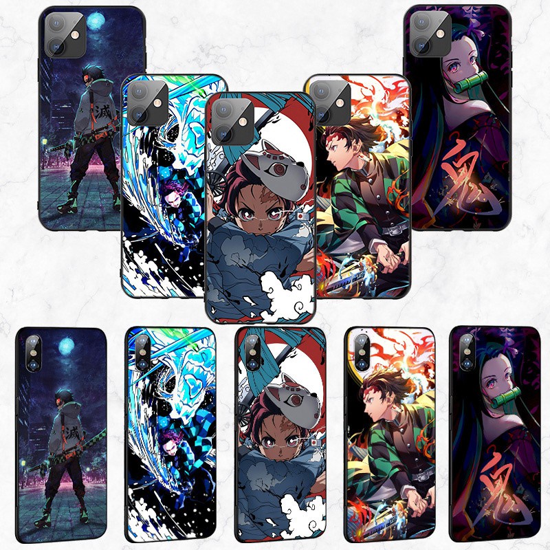 Ốp điện thoại silicon mã MD106 họa tiết Demon Slayer thích hợp cho iPhone XR X Xs Max 7 8 6s 6 Plus 7+ 8+ 5 5s SE 2020
