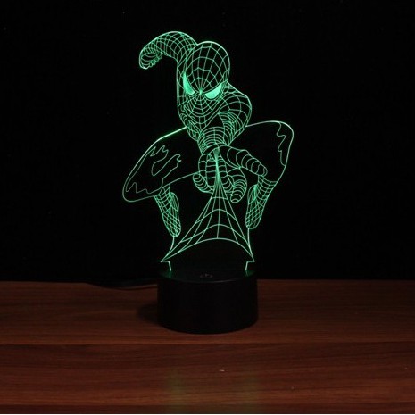 Đèn Led 3D Anh hùng Marvel Spider Man - Đèn ngủ cảm ứng đầy màu sắc