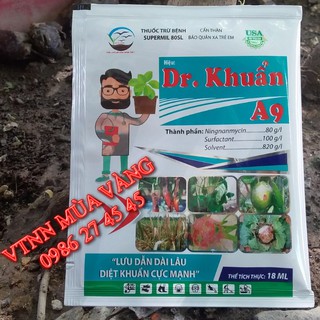 Dr. KHUẨN A9 diệt vi khuẩn thối nhũn hoa lan thuốc trị thối nhũn dạng gói 18ml