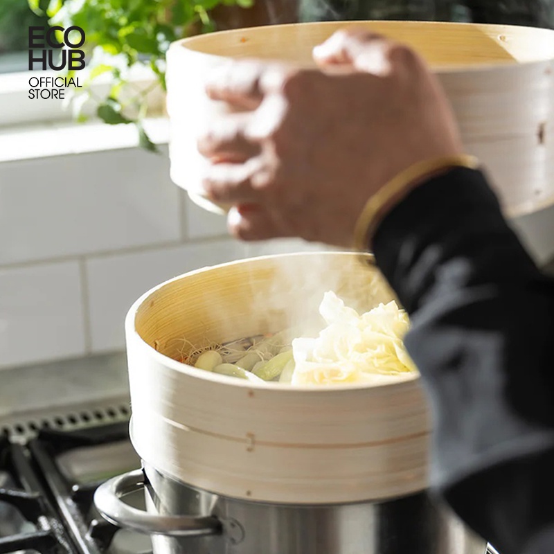 Xửng hấp tre ECOHUB đường kính 30, 40, 50, 60cm (Bamboo Steamer)