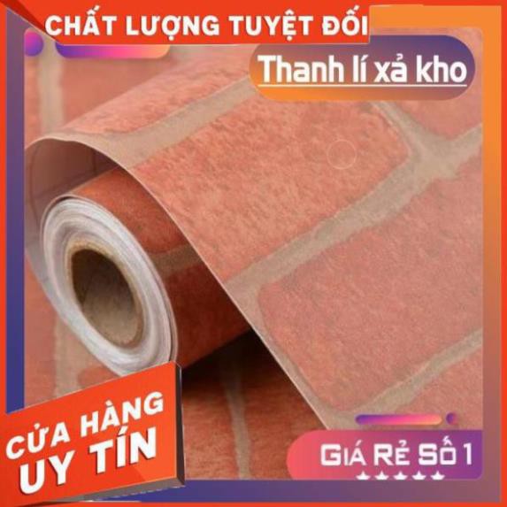 [ RẺ VÔ ĐỊCH ] GIẤY DÁN TƯỜNG GIẢ GẠCH MÀU ĐỎ ĐẤT  KHỔ 1m2 CHỐNG ẨM MỐC DECAL DÁN TƯỜNG BỀN ĐẸP