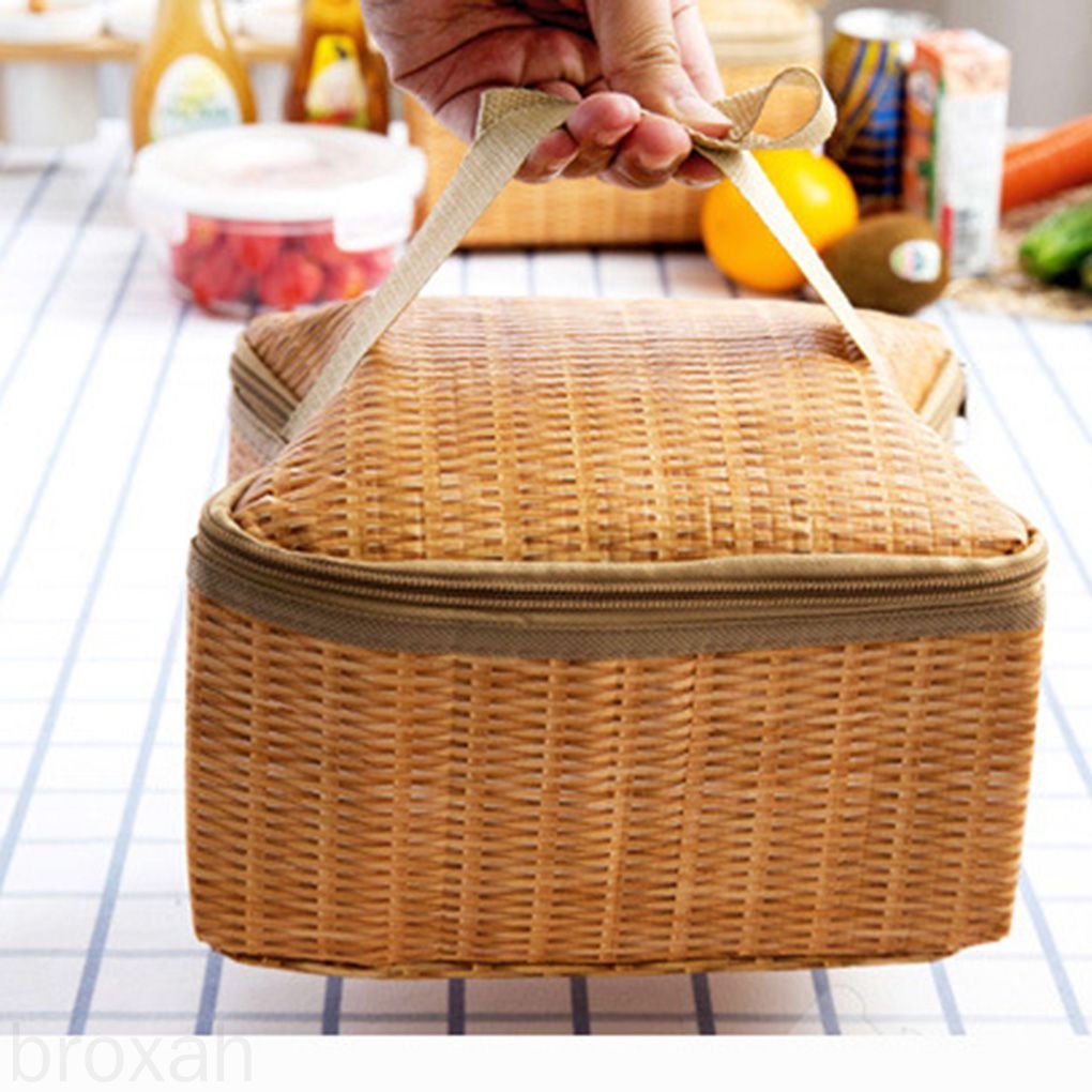 Beach Food Drink Thermal Box OPP Aluminum Film Insulated Lunch Bag Picnic Food Insulation Handbag Portable Ice Pouch broxah