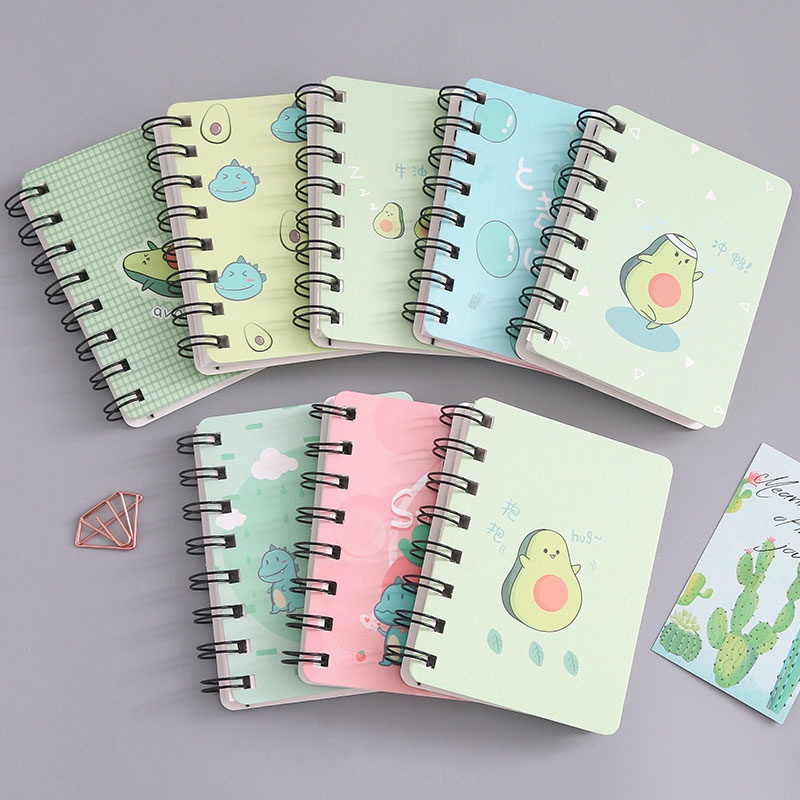 Set 5 Sổ Tay Mini Khổ A7 Hình Quả Bơ Dễ Thương Dùng Cho Học Sinh/Văn Phòng 80 Tờ