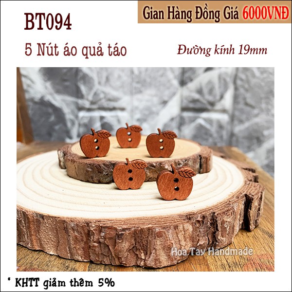 Nút gỗ quả táo BT094