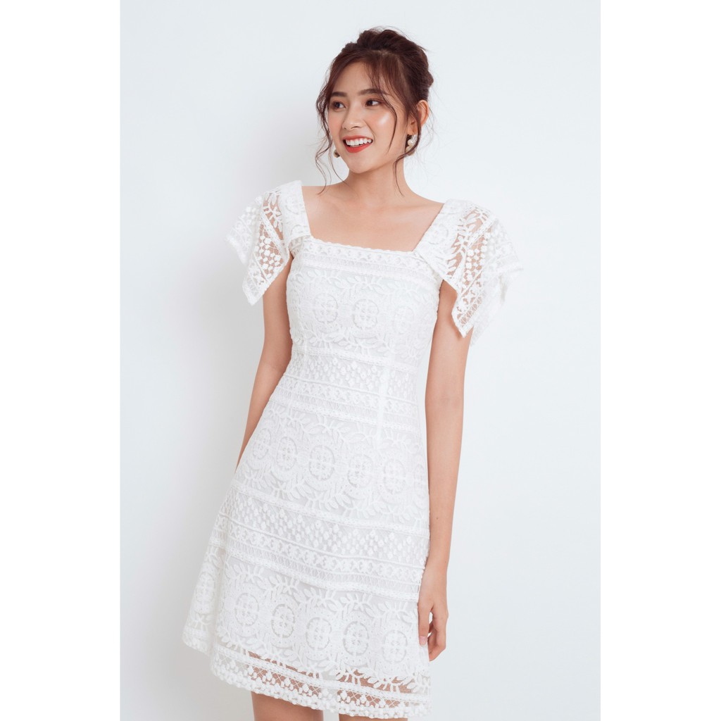 Đầm ren lúa cổ vuông EDINI - D1108