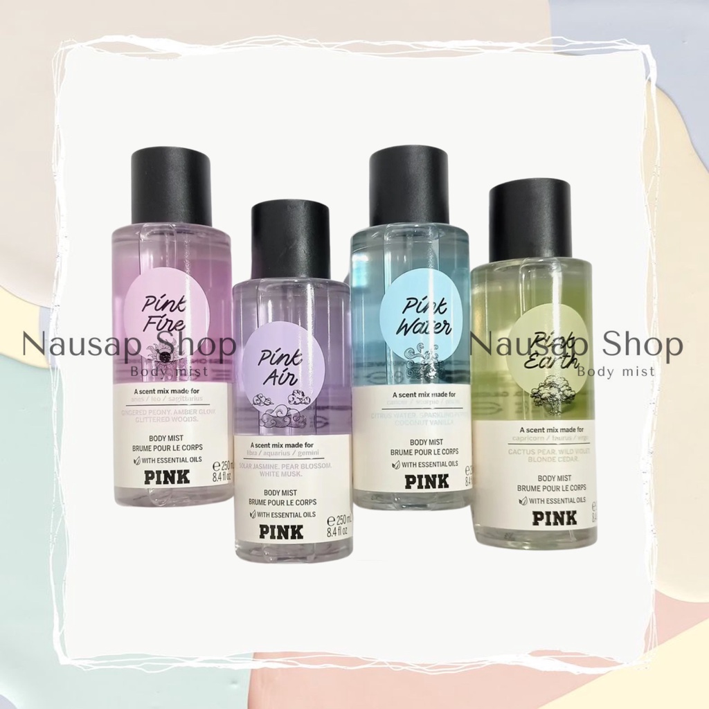 Body mist theo cung hoàng đạo PINK AIR, EARTH, FIRE,WATER - Dòng ASTROLOGY Victoria's Secret 250ml