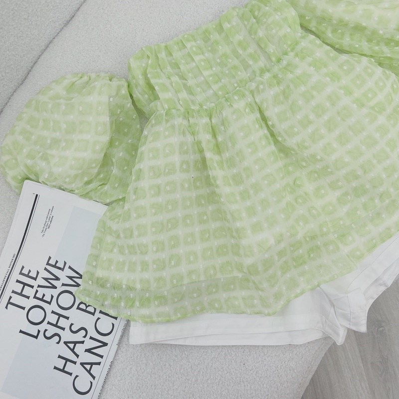 SET ÁO XANH BBD BẸT VAI + QUẦN SHORT TRẮNG