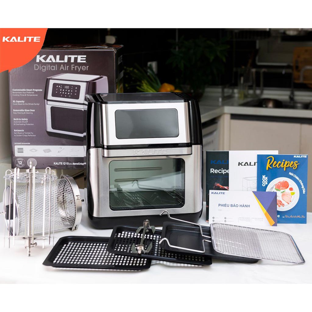 Nồi chiên không dầu Kalite Q10 dung tích 10 lít hàng chính hãng, bảo hành 12 tháng - Cực đa năng, cực tiện lợi, cực xịn