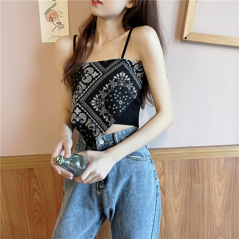 Áo tanktop SUXI hoạ tiết hoa thiết kế độc đáo phong cách Hàn Quốc