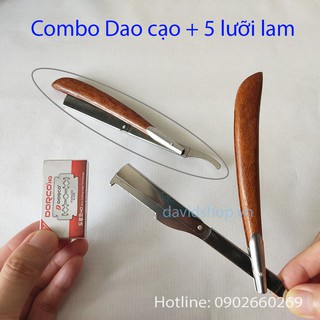 Dao cạo lông mày, combo 1 dao cạo râu, tặng 5 lưỡi lam