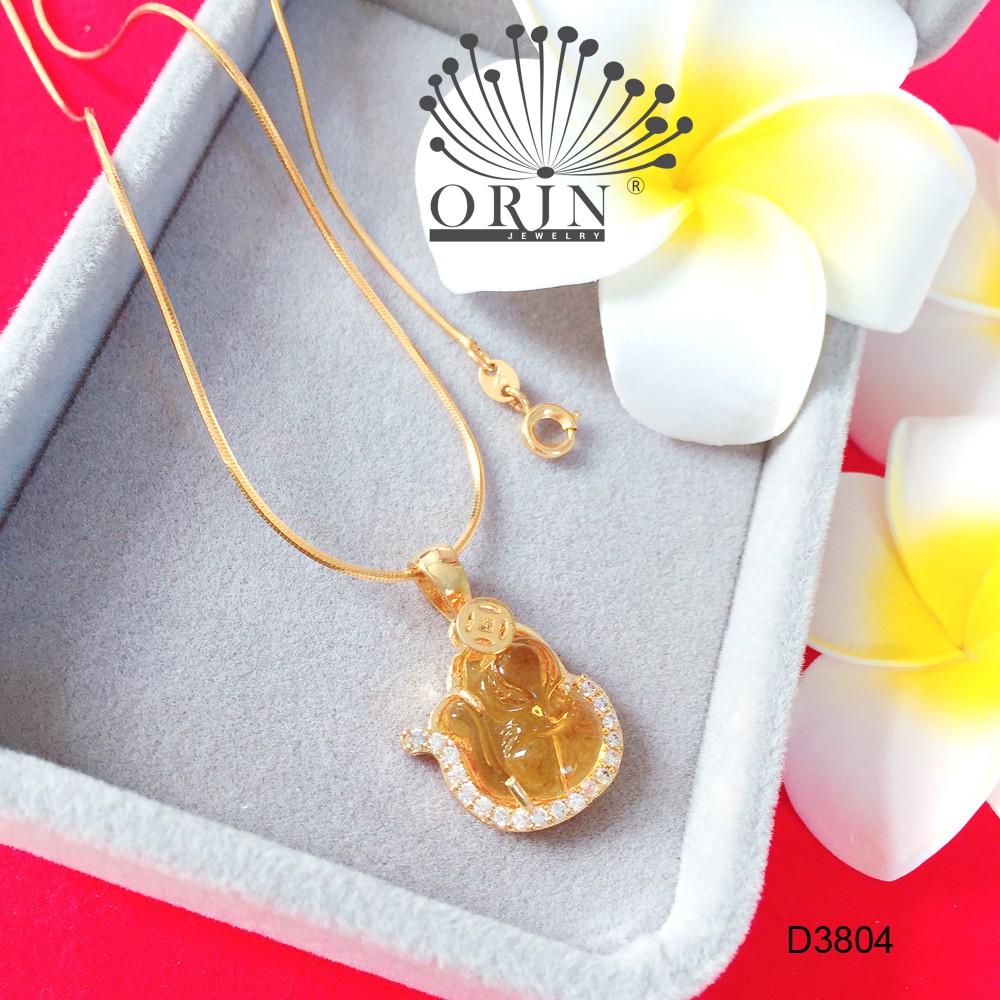 Dây chuyền hồ ly vàng tài lộc may mắn dây mì khóa tròn cao cấp Orin D3804 đẳng cấp