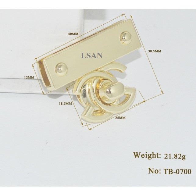 Khóa X Nẹp - Ngang 4cm x Cao 3cm - Phụ Kiện Túi Xách