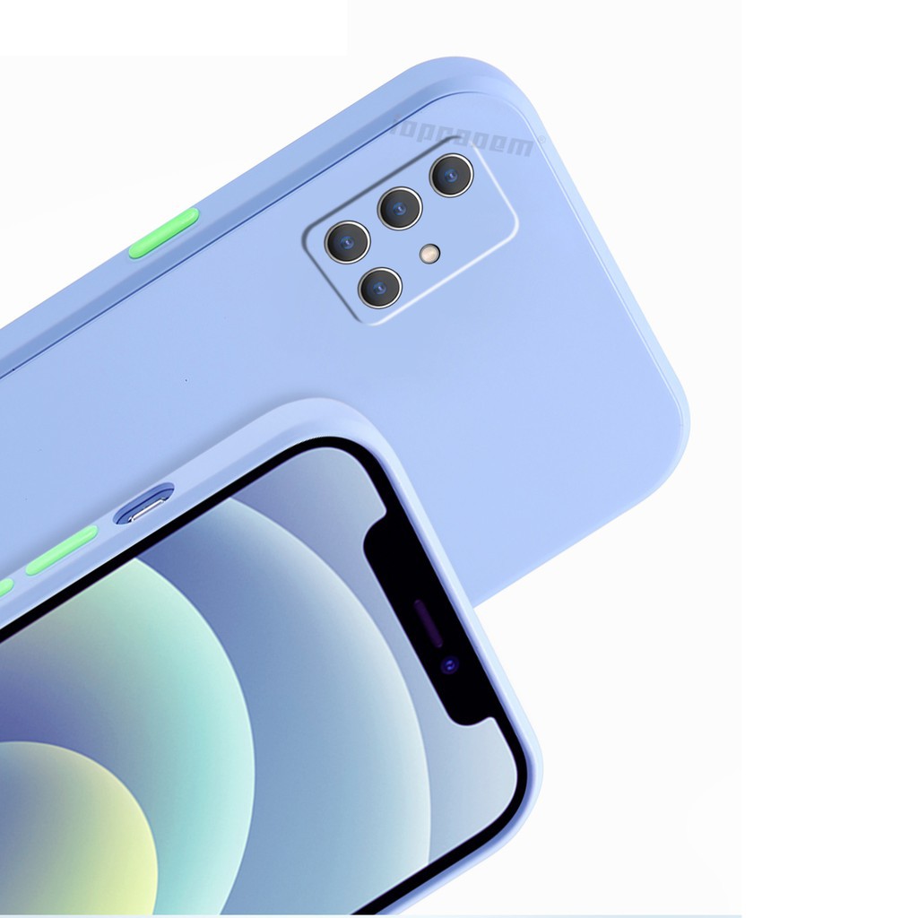 Ốp điện thoại silicone mềm khung vuông màu trơn cao cấp cho Samsung Galaxy A51 A71 A31 A21S A02S A12