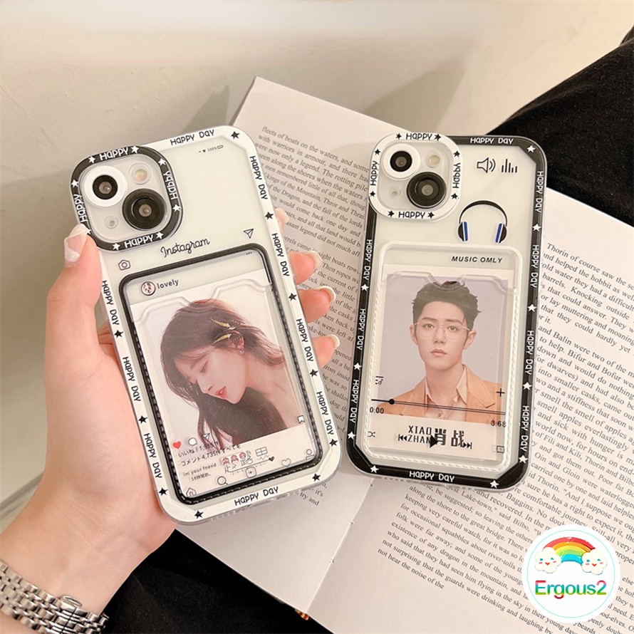 Ốp Điện Thoại Silicon TPU Mềm Trong Suốt Chống Sốc Có Ngăn Đựng Thẻ Cho IPhone 14 13 12 11 Pro Max X Xr Xs Max IPhone 7 8 Plus SE 2020