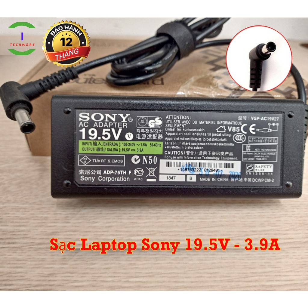 Sạc Laptop Sony 19.5V - 3.9A ( Apdapter Sony 19.5V - 3.9A ) FREESHIP ĐƠN TỪ 50K