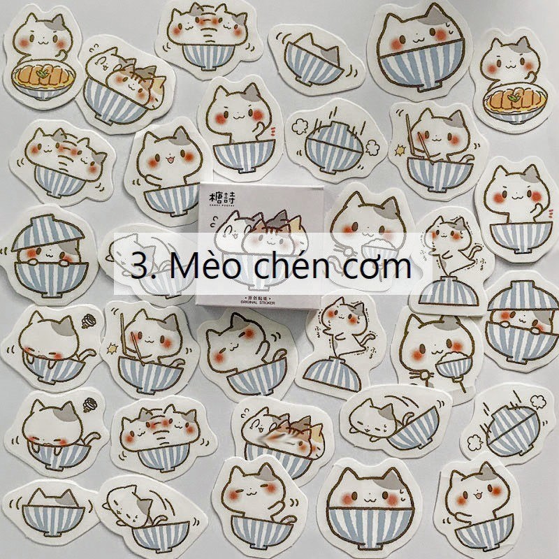 [ GIFT ]  Combo 4 sticker dán màn hình, laptop, vali, mũ bảo hiểm, xe máy ngộ nghĩnh