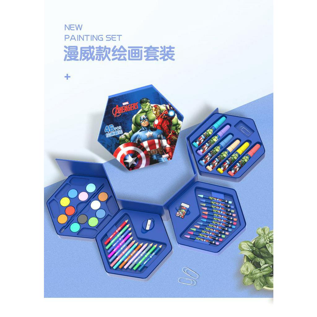 Hộp bút màu đa năng 42/46 chi tiết giúp bé học vẽ hiệu quả, hộp màu vẽ đa năng-DISNEY