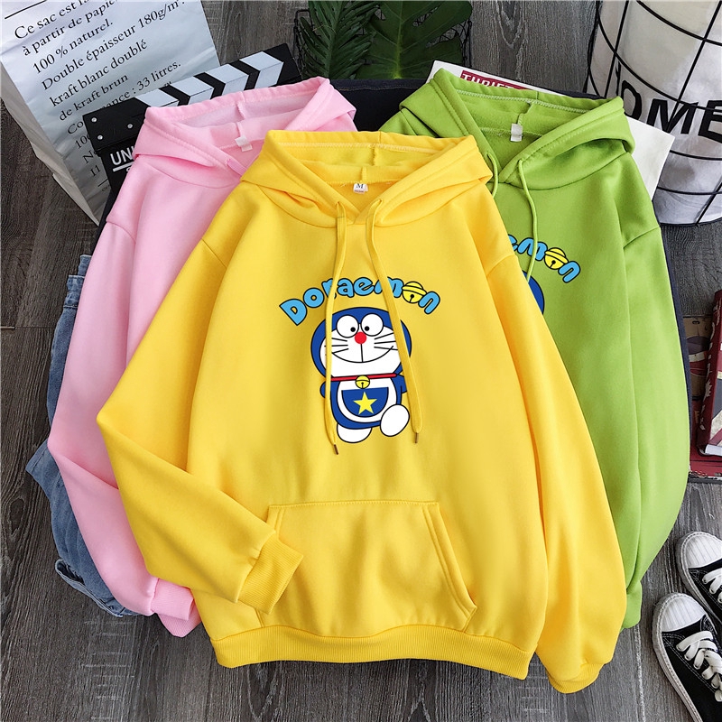 Áo hoodie sweater dài tay hình doraemon nhiều màu thời trang thu đông cho nam nữ cặp đôi