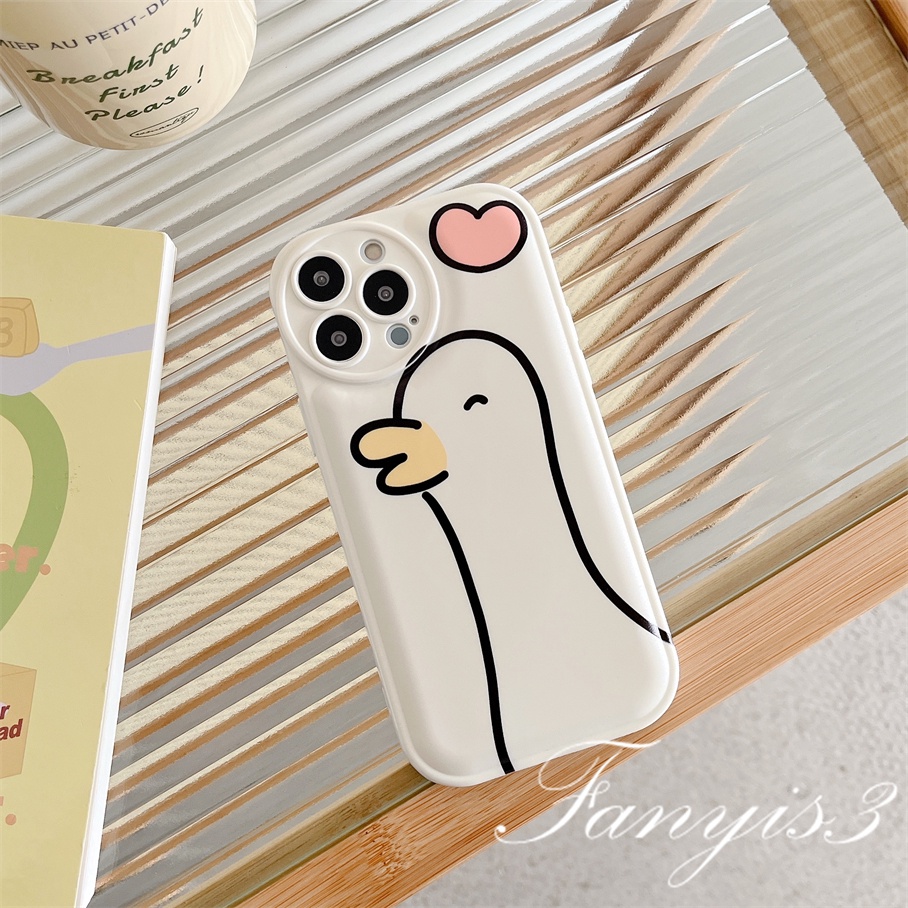 Ốp Điện Thoại Mềm Chống Rơi Hình Vịt Dễ Thương Cho iPhone 14 13 12 11 Pro Max X XR Xs Max 8 7 6 6s Plus SE 2020
