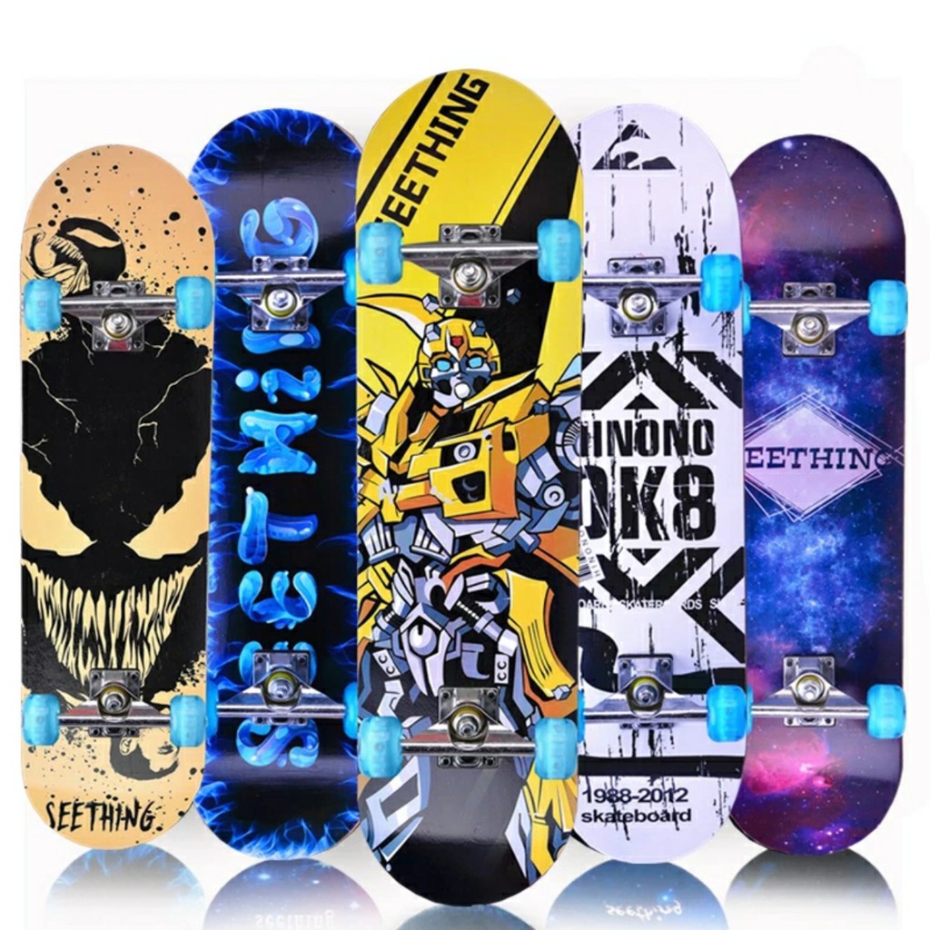 Ván trượt thể thao-Skateboard. Bánh LED phát sáng. Sẵn nhều mẫu. Gỗ phong 7 lớp , mặt nhám. Bảo hành 1đổi1 trong 7 ngày