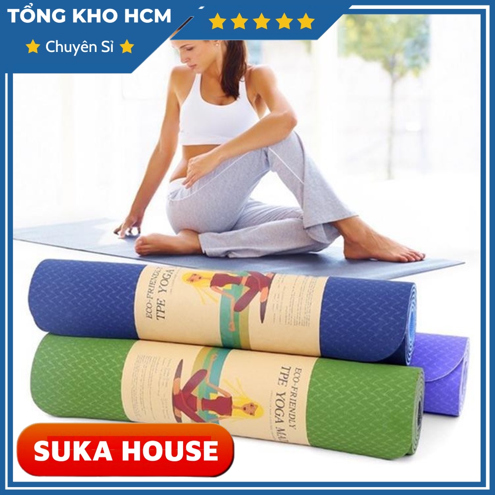 Thảm Tập Yoga 2 Lớp Dày 6MM Thảm Tập Gym SUKAHOUSE ZA11