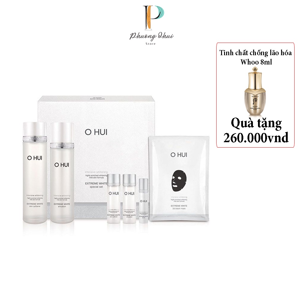 Set Dưỡng Trắng Da Ohui Extreme White Special Set 5pcs Trắng Da Giảm Mờ Thâm Nám, Chống Lão Hóa Giúp Căng Mướt Da