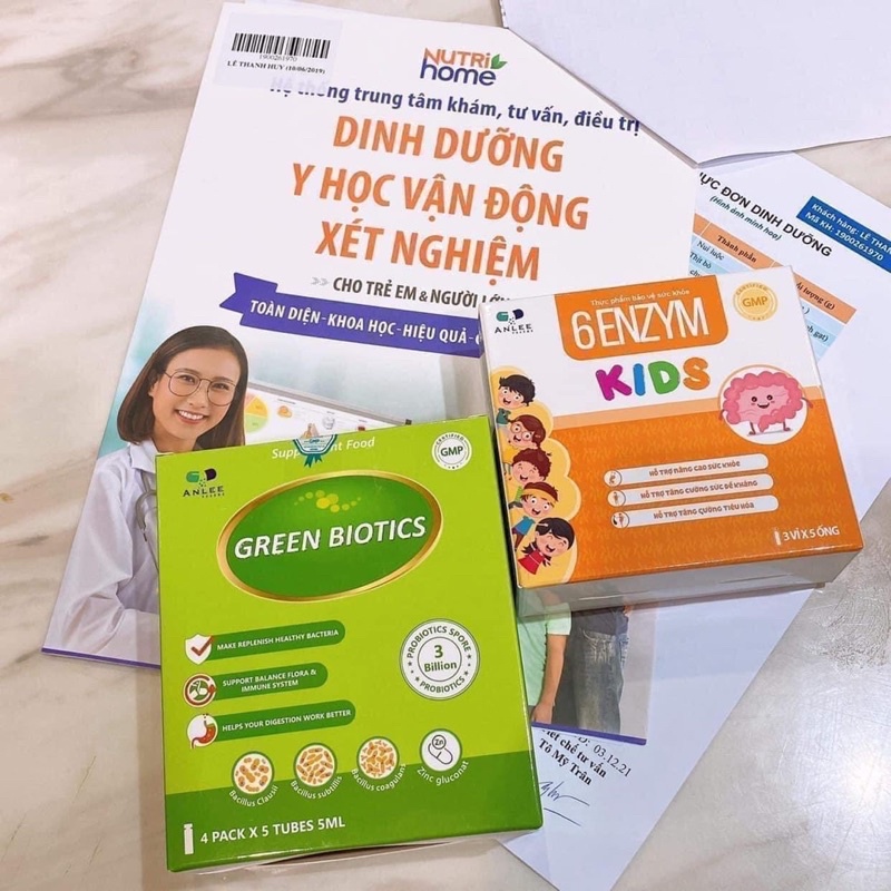 GREEN BIOTICS - Men vi sinh bào tử lợi khuẩn (1 hộp 4 vỉ = 20 ống) Tiêu hoá khoẻ - Trẻ ăn ngon