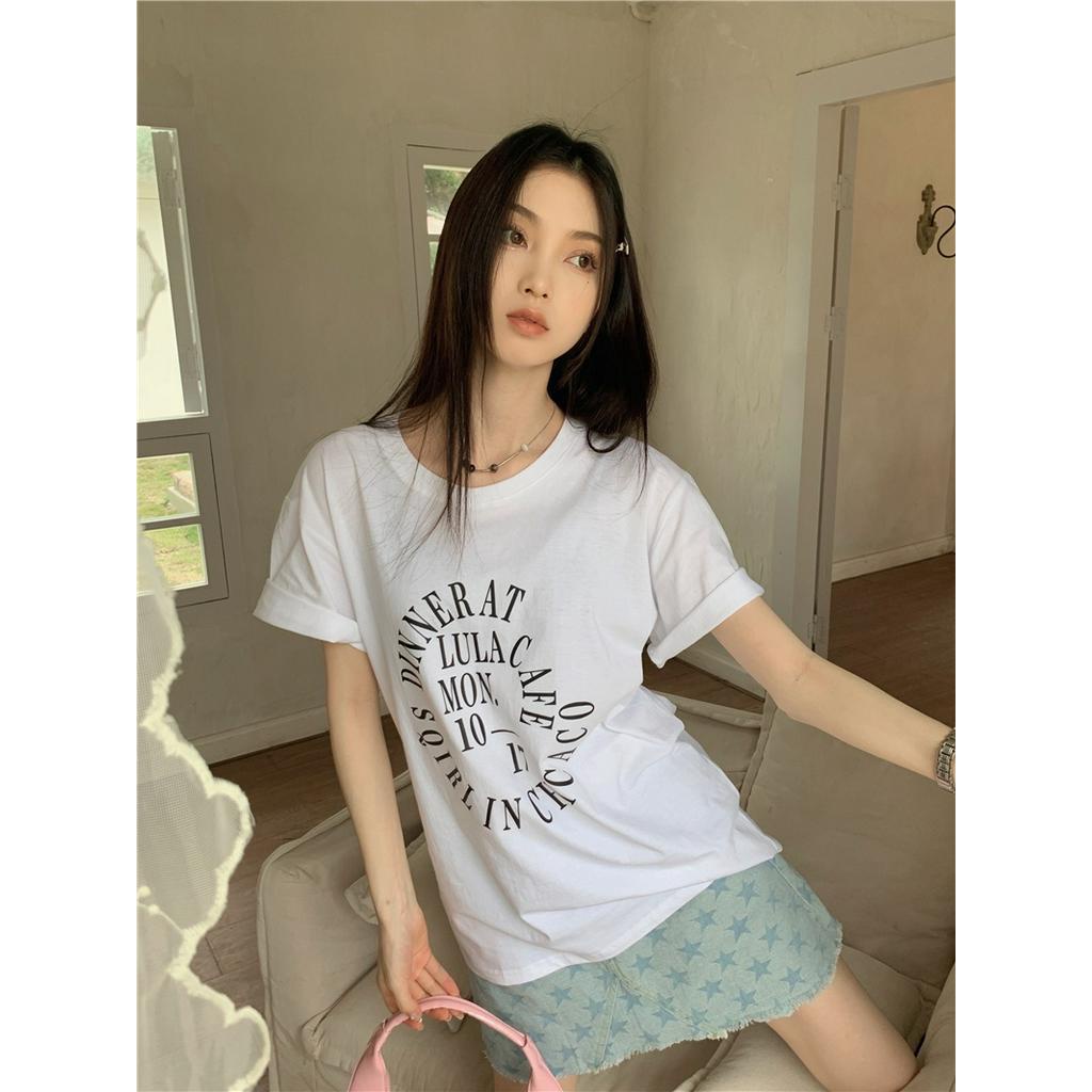 Áo Thun Cộc Tay In Chữ Phom Rộng 63253