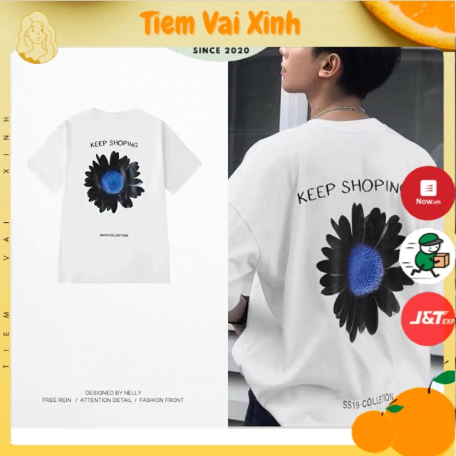 Áo phông nelly hoa cúc xanh có sẵn