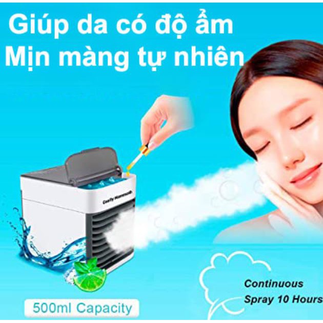 Máy Điều Hoà Mini Làm Mát Không Khí Kết Hợp Phun Sương Kiêm Đèn Ngủ, Không Chảy Nước, Hàng Cao Cấp