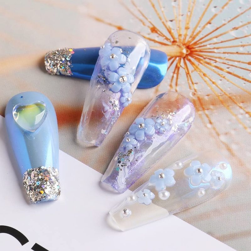 Set 6 Hộp Phụ Kiện Hoa Acrylic Dán Móng Tay Thay Đổi Màu Sắc