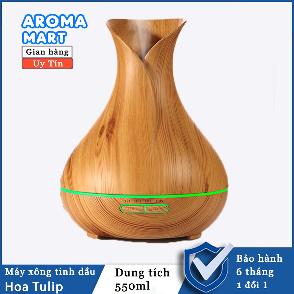 Máy xông tinh dầu hoa Tulip cỡ lớn Dung tích 550ml