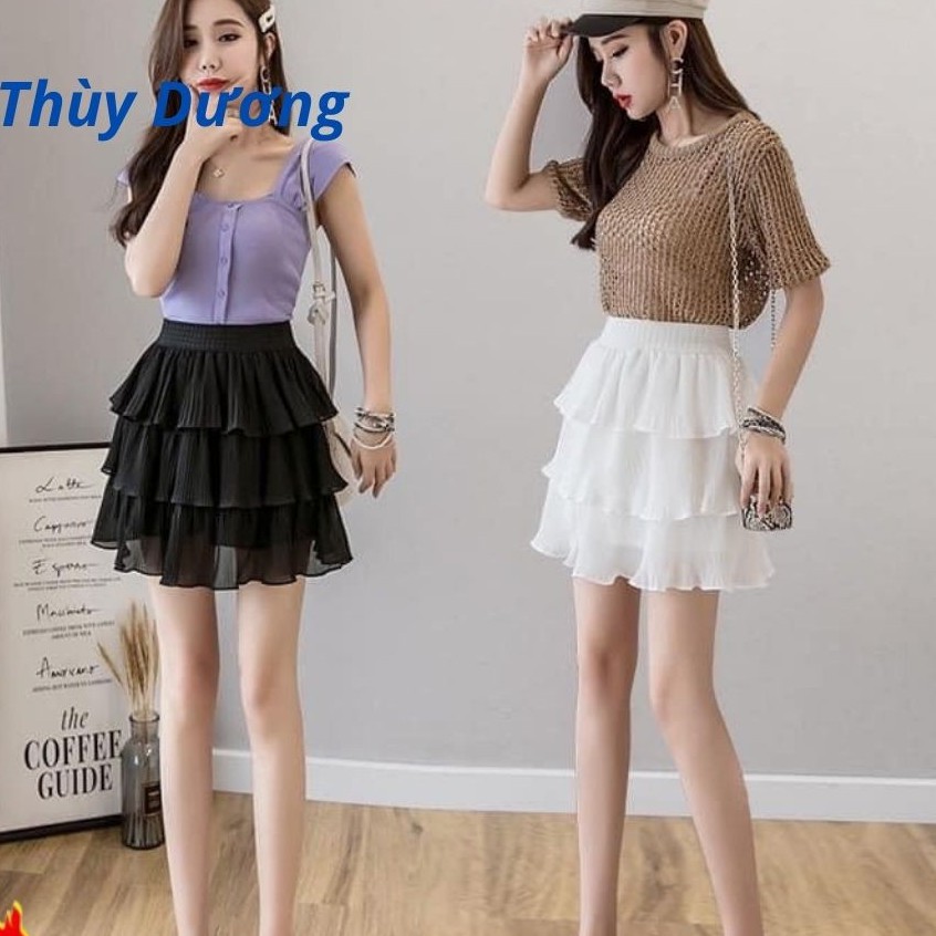 (FREESHIP)Chân Váy 3 Tầng Xếp Ly, Chân Váy Xòe Kiểu Dáng Năng Động, Trẻ Trung, Chất Liệu Nhẹ Mát