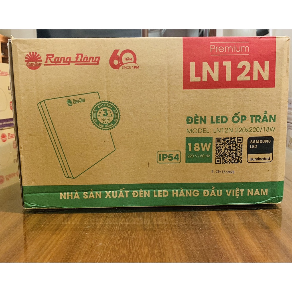Ốp trần tràn viền LN12N 220x220 18W