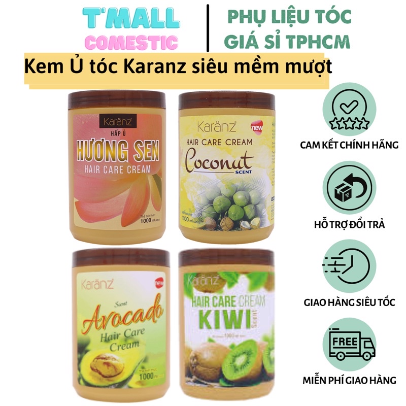 Hấp Ủ Karanz siêu mềm mượt Hương Trái Cây Sen  Kiwi  Bơ Dừa 1000ml giữ mùi thơm lâu