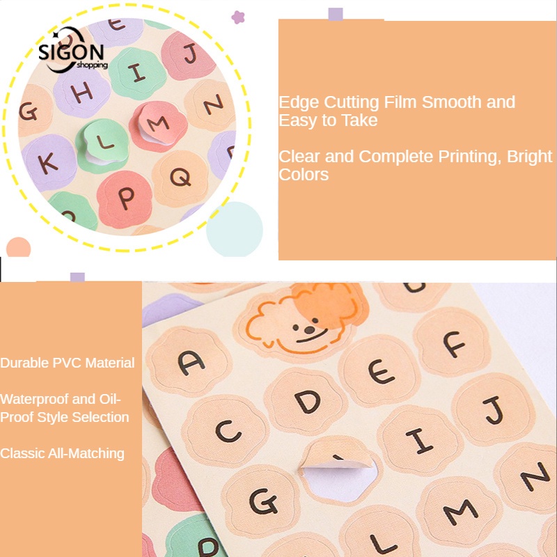 Stick Chữ Hinh Dan Chữ Miếng Dán Ghi Chú Hình Tròn In Chữ Tiếng Anh Độc Đáo Trang Trí DIY