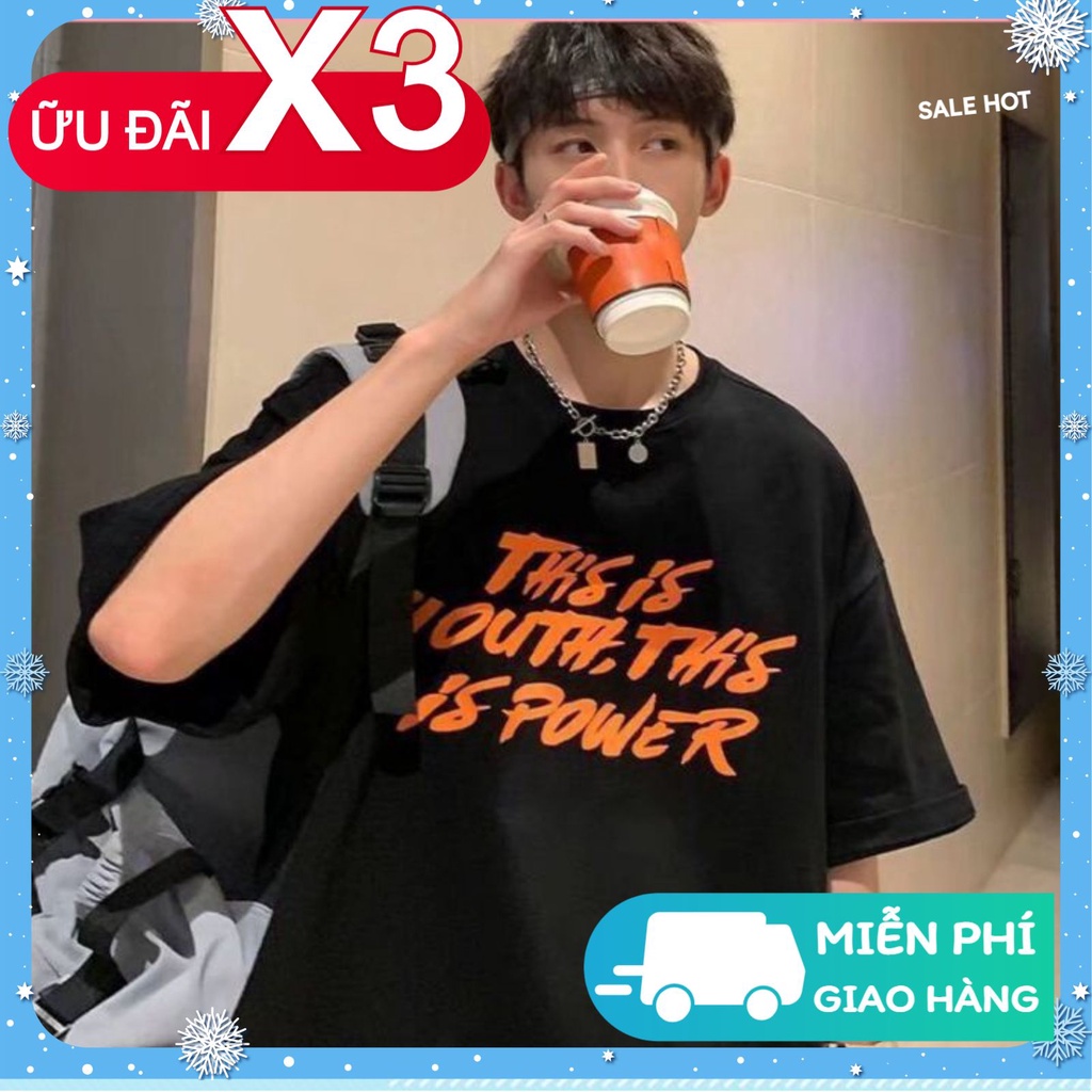 Áo thun tay lỡ nam nữ, áo phông unisex form rộng chất cotton mát mịn thấm hút mồ hôi in hình THIS IS