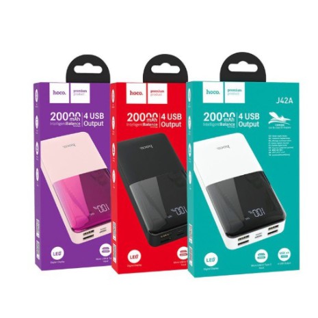 Sạc Dự Phòng 10000mAh/20000mAh 2 cổng sạc in/out -Hoco J42 High power - Bảo Hành Chính Hãng 12 Tháng