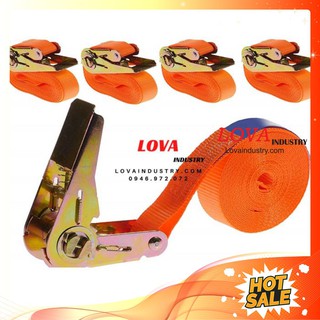 ✔✔Dây Đai Chằng Hàng Tăng Đơ 1 Tấn Không Móc Bản 25 MM Màu Cam, Xe Máy, Xe tải, xe Ba Gác Chở Hàng Dễ Vỡ