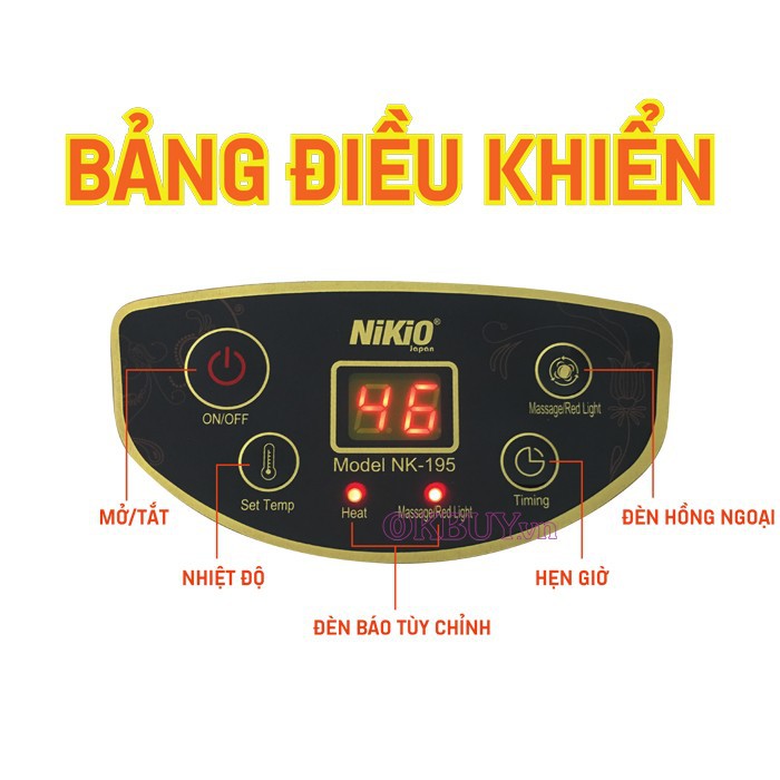 Bồn - Chậu Massage Ngâm Chân 4in1 Nhật Bản Nikio NK-195 Cao Cấp