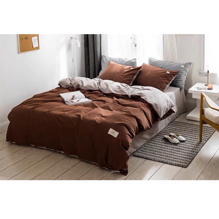 Drap bọc chăn ga cotton TiCi màu mới, chăn trần bông sẵn