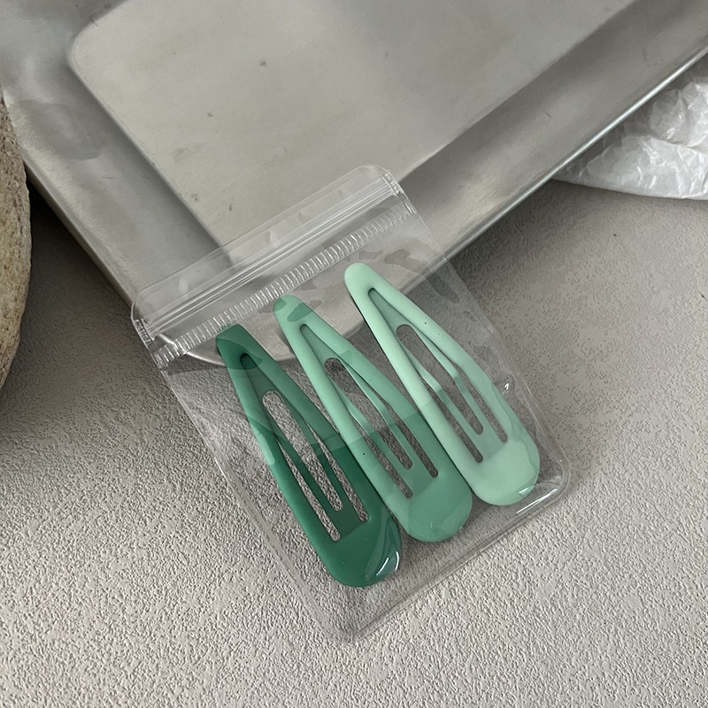 Set 3 Kẹp Tóc Màu Sắc Đơn Giản Thời Trang Cho Nữ