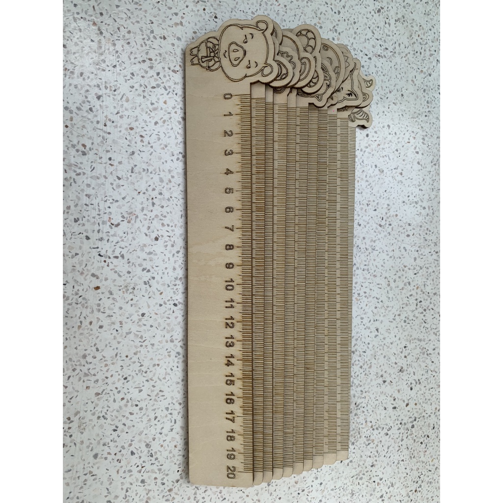 Thước Kẻ Con Giáp 20cm Chất Liệu Gỗ Thân Thiện Với Môi Trường