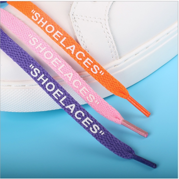 Dây giày dẹt OFF WHITE có chữ SHOELACES Nike Air Force 1 (AF1), Nike Air Jordan (AJ) 120 -160 cm [ Bán theo cặp ]
