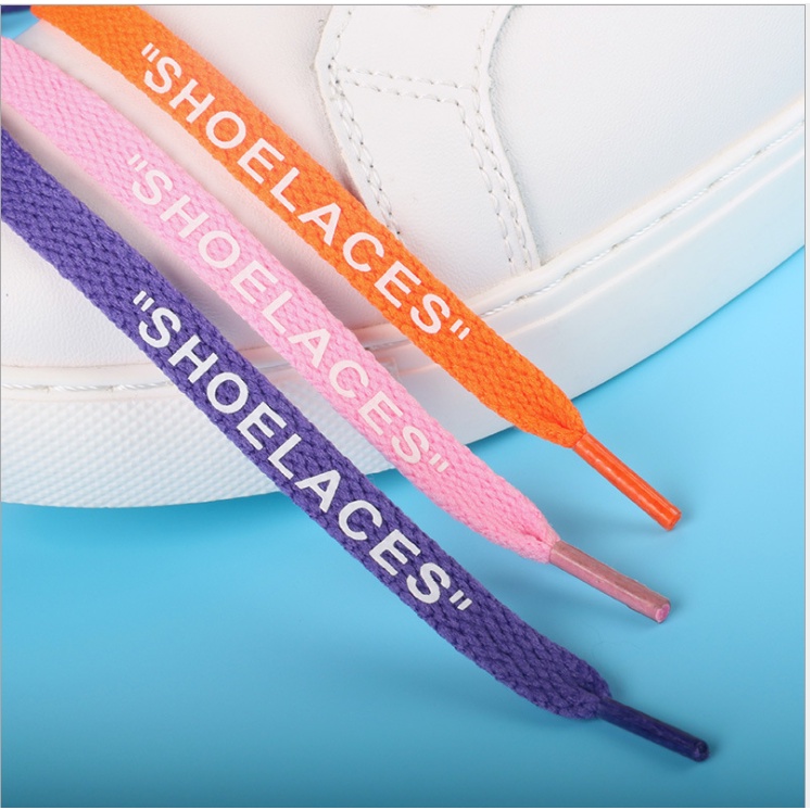 Dây giày dẹt OFF WHITE có chữ SHOELACES Nike Air Force 1 (AF1), Nike Air Jordan (AJ) 120 -160 cm [ Bán theo cặp ]