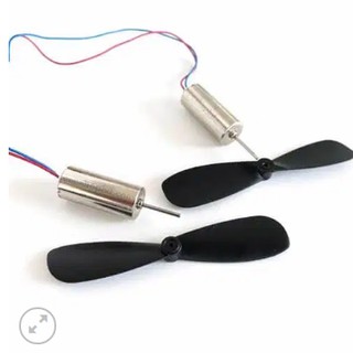 Động cơ mini coreless 48000RPM JS716 716 có kèm cánh quạt hai chiều ngược nhau